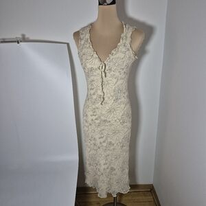 Inwear Cream Sleeveless V-Neck Sheath Dress